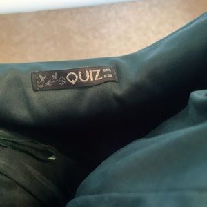 Dark green off the shoulder dress